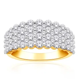 10ct Yellow Gold 1 Carat Diamond Cluster Dress Ring