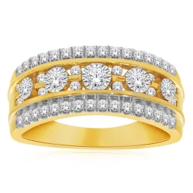 10ct Yellow Gold 1/2 Carat Diamond Dress Ring