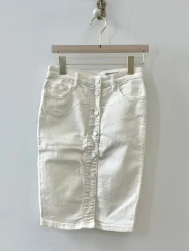 All Saints | White Button Up Denim Skirt (Vintage)