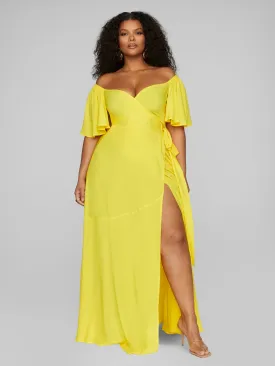 Athena Off The Shoulder Wrap Maxi Dress