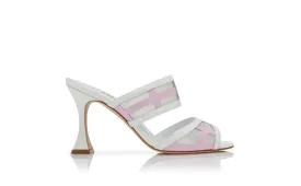 Avespamu White And Purple Patent Leather Mules