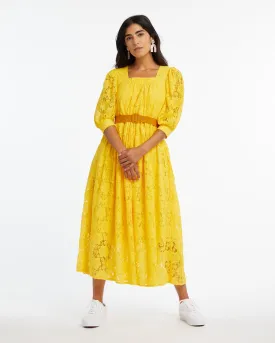 Burning Bright Lace Midi Dress