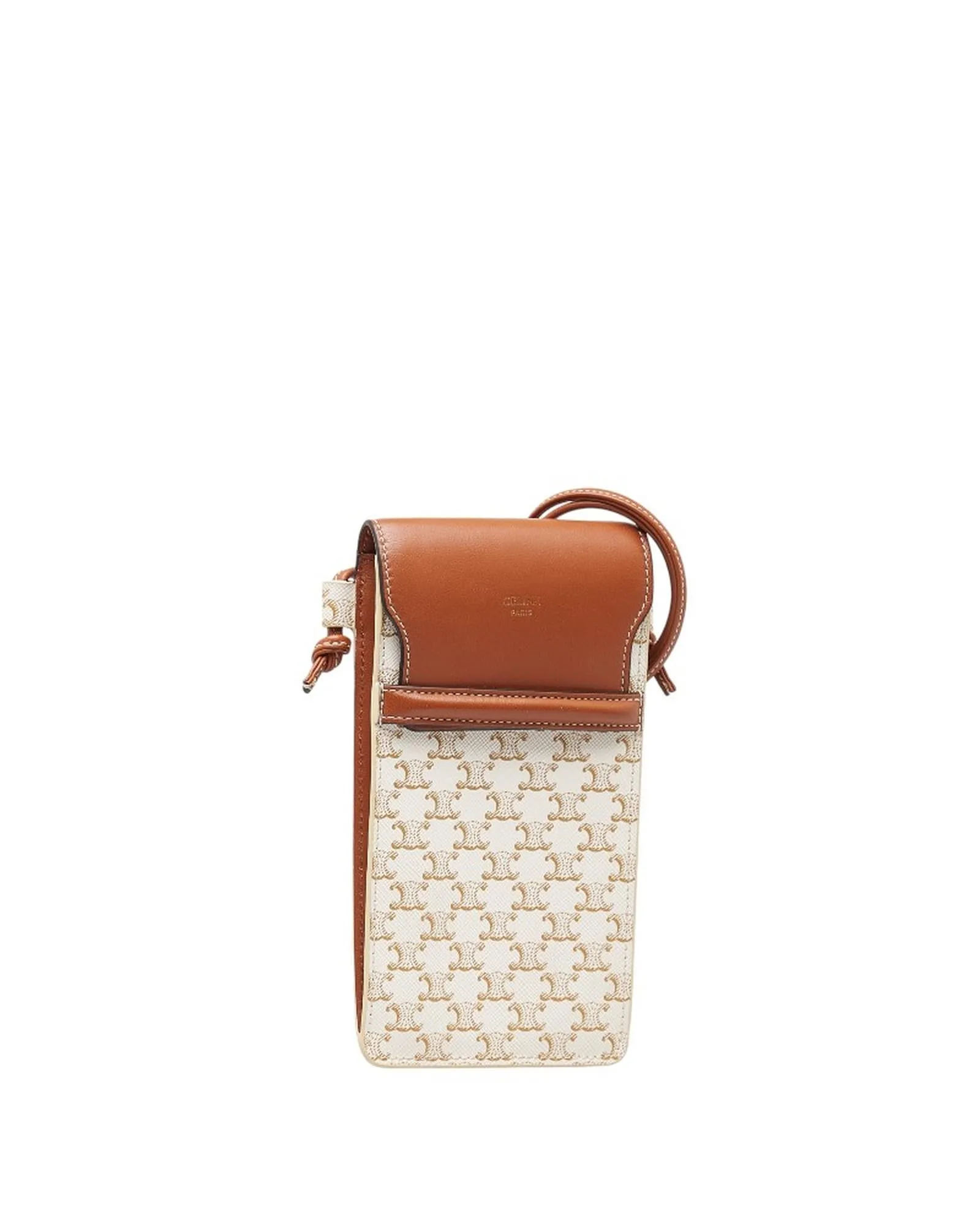 Canvas & Leather Phone Holder Bag by Celine