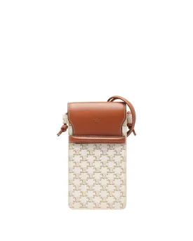 Canvas & Leather Phone Holder Bag by Celine