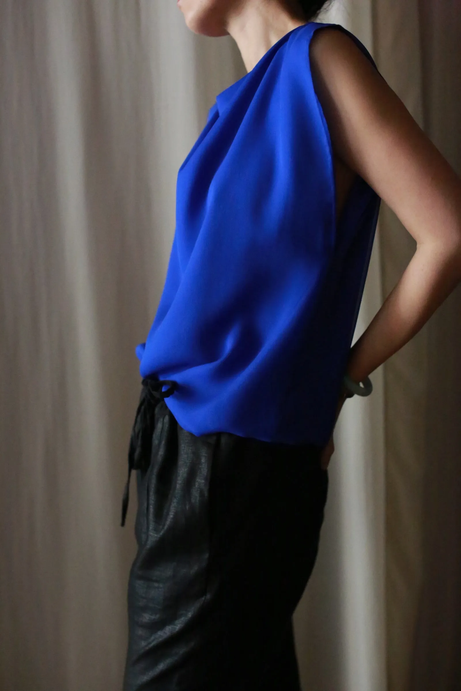 Chiffon Moonflower Top | Sapphire