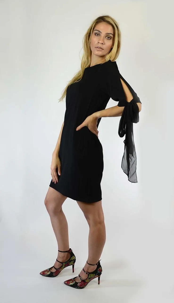 Chiffon Sack Dress - Black