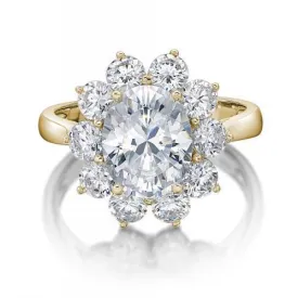 Dress ring with 4.24 carats* of diamond simulants in 10 carat yellow gold