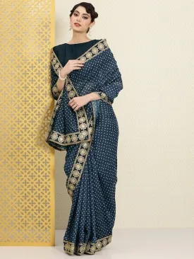 Embroidered Gotta Patti Bandhani Saree