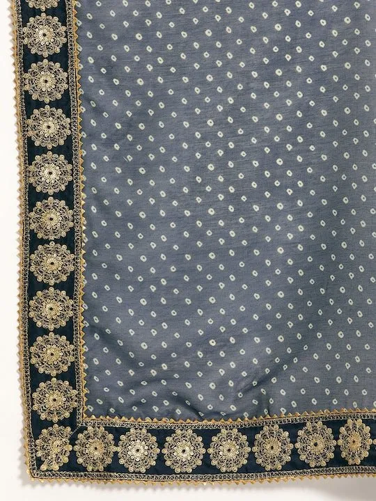 Embroidered Gotta Patti Bandhani Saree