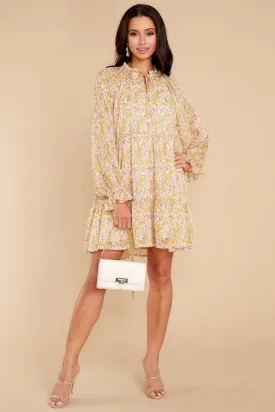 Feeling Loved Yellow Multi Floral Print Dress