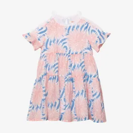 Girl printed dahlias flare dress