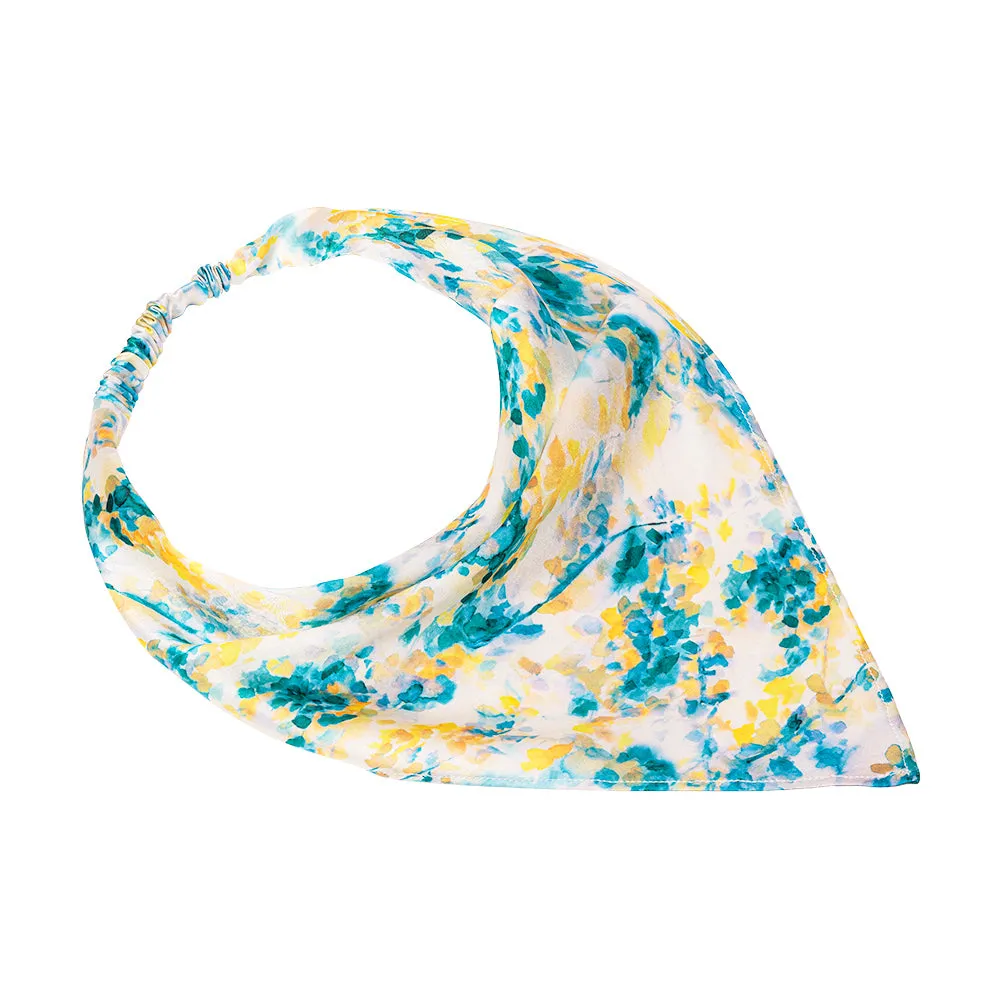 Hair Drama Co Summer Breeze Headscarf Headband with Elastic- Yellow & Green