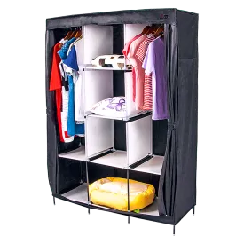 Large Portable Clothes Closet Canvas Wardrobe Storage Organizer with Shelves