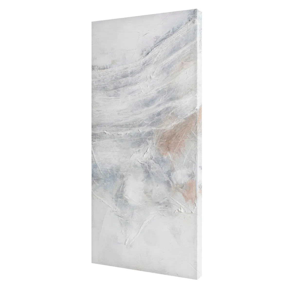 Oil Painting Romimex White Beige Grey Canvas Abstract 60 x 120 x 4 cm