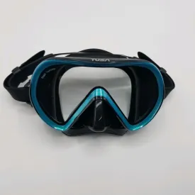 Open Box Tusa Ino Scuba Diving Mask - Black Silicone/Ocean Green