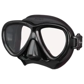 Open Box Tusa Intega Scuba Diving Mask - Black/Black Silicone