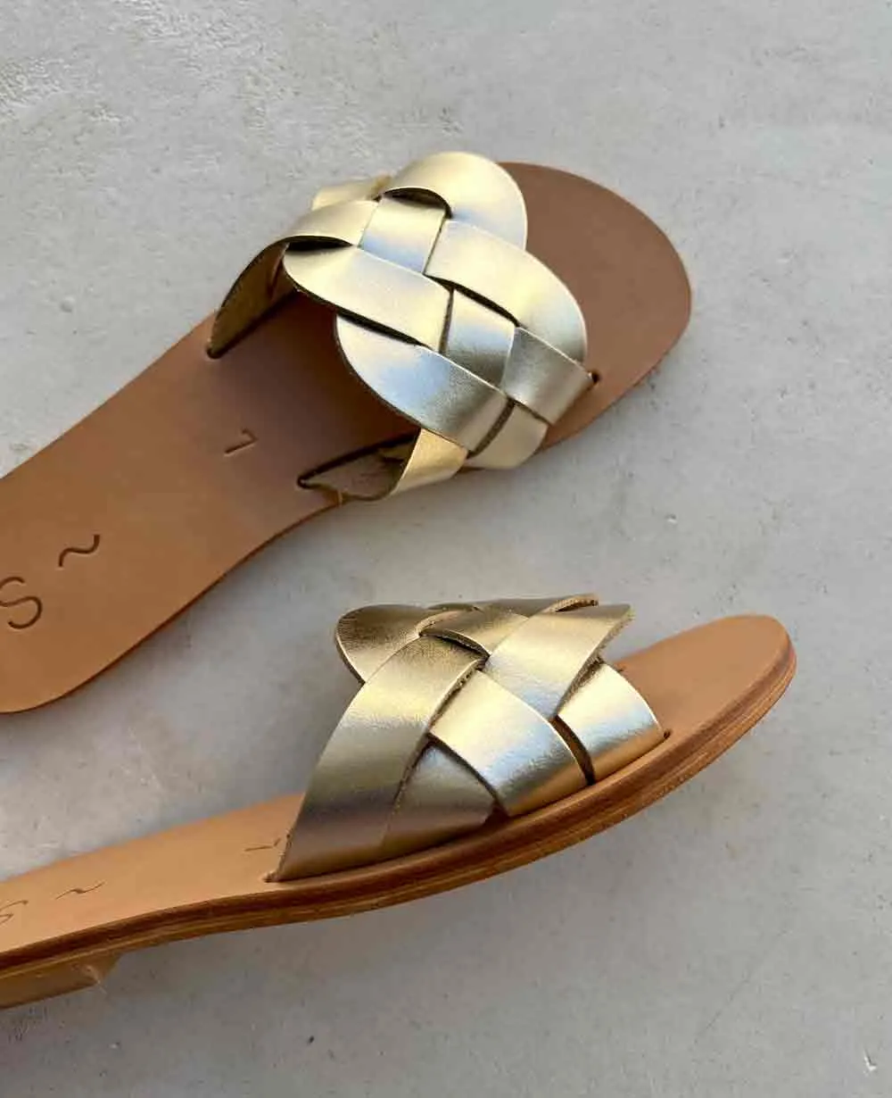 SANDALS "KALLOS" NATURAL/GOLD