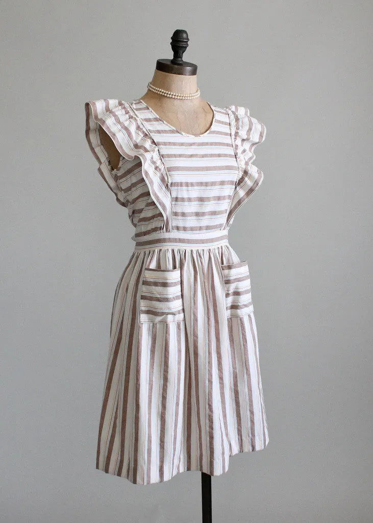 Vintage 1940s Cotton Pinafore Sundress