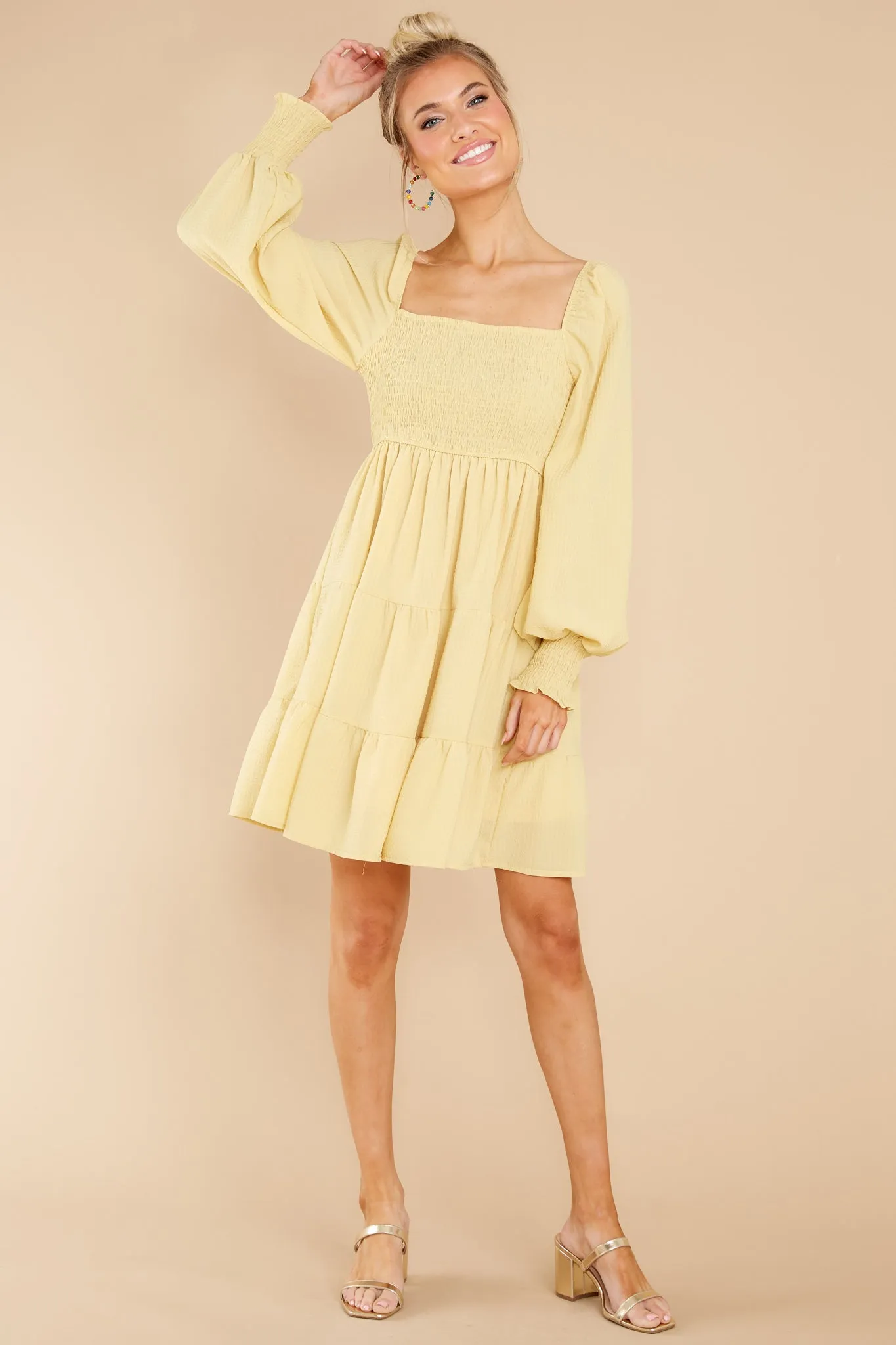 When The Sun Comes Out Pastel Yellow Dress