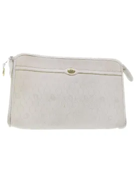 White Honeycomb Canvas Clutch Bag