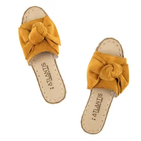 Yellow Bows Leather Sandals