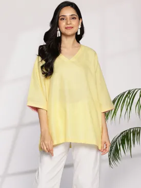 Yellow CottonSlub CasualTop